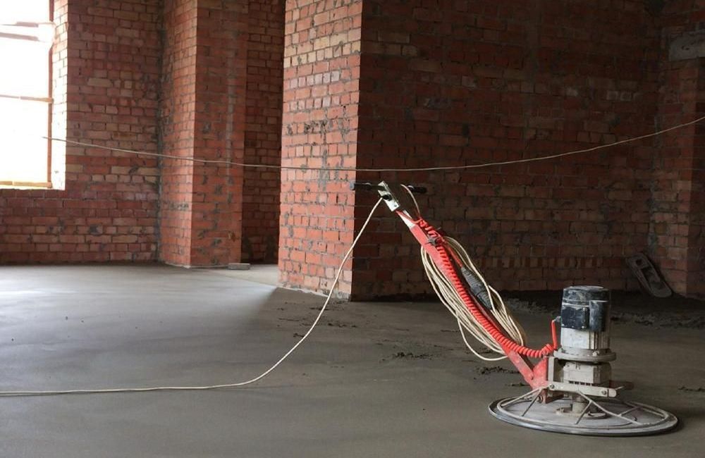 полусухая стяжка в гараже за метр